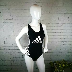 NWT Adidas logo racer stripe tank swimsuit sz. L